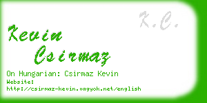 kevin csirmaz business card